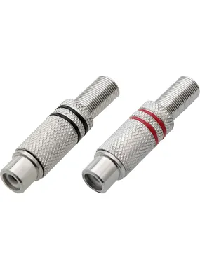 2231# RCA socket-on Metal cable (black and red)