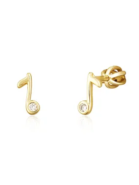 Gold-plated girl's Nota earrings with zircons SVLE1825XH2GOSR