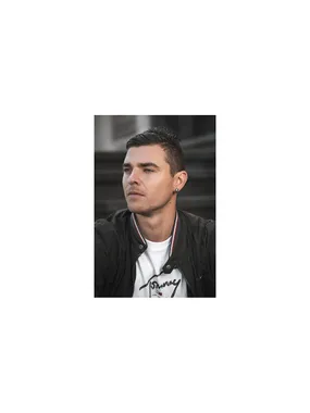 Stylish men's earrings with skull KS-131