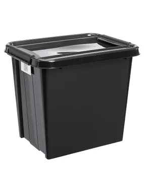 PlastTeam ProBox Recycle QR 53L container with lid, black