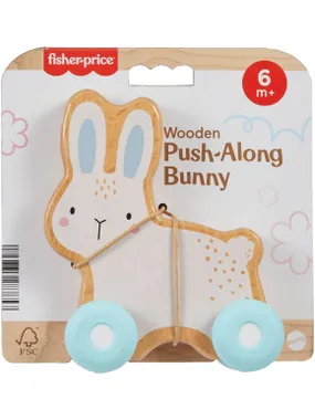 Wooden bunny on wheels