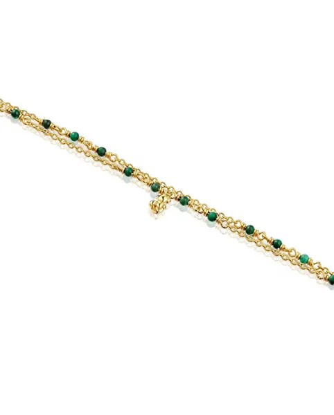 Bold Bear Double Malachite Gold Plated Bracelet 1003972400