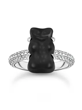 Thomas Sabo TR2478-052-11-54 Silver Ring With Black Gold Bear And Zirconia Ladies