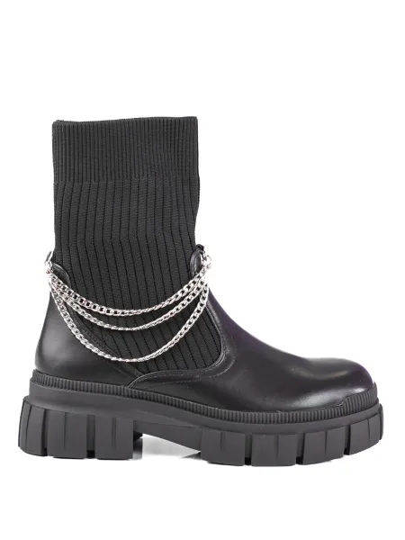 Black women's worker boots with a Shelovet sock