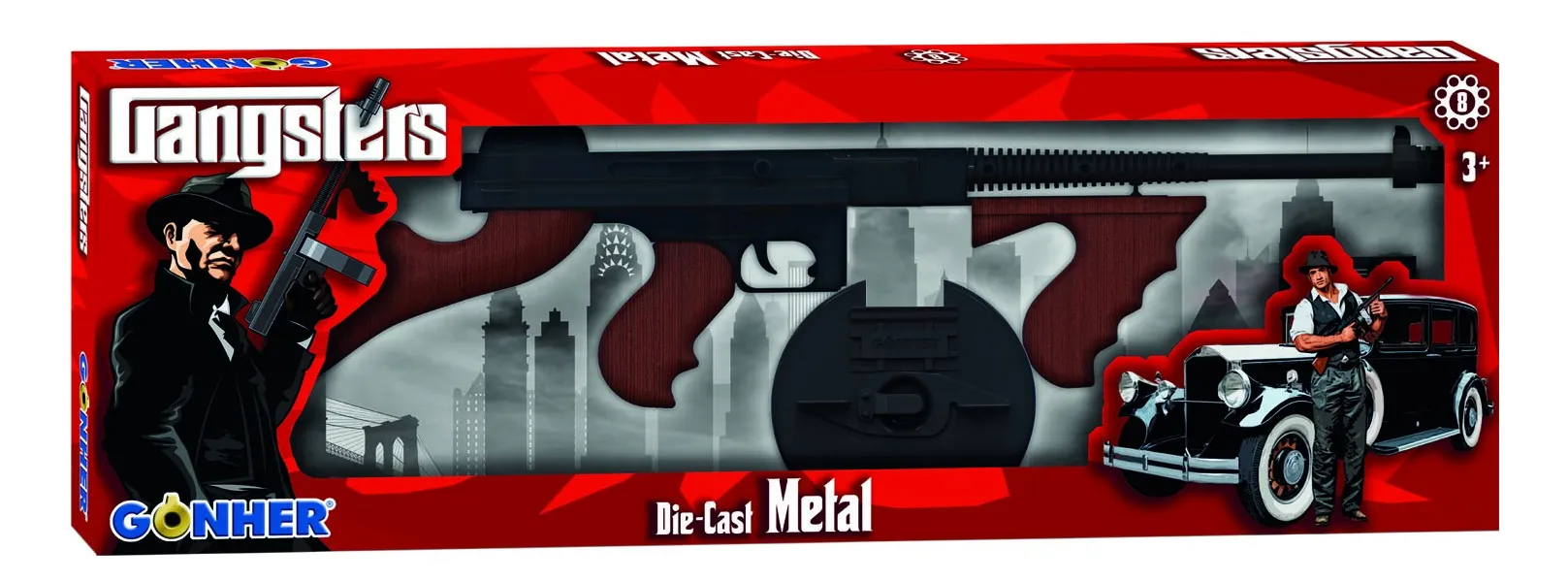 Metal gangster pistol 8 rounds (Gonher )