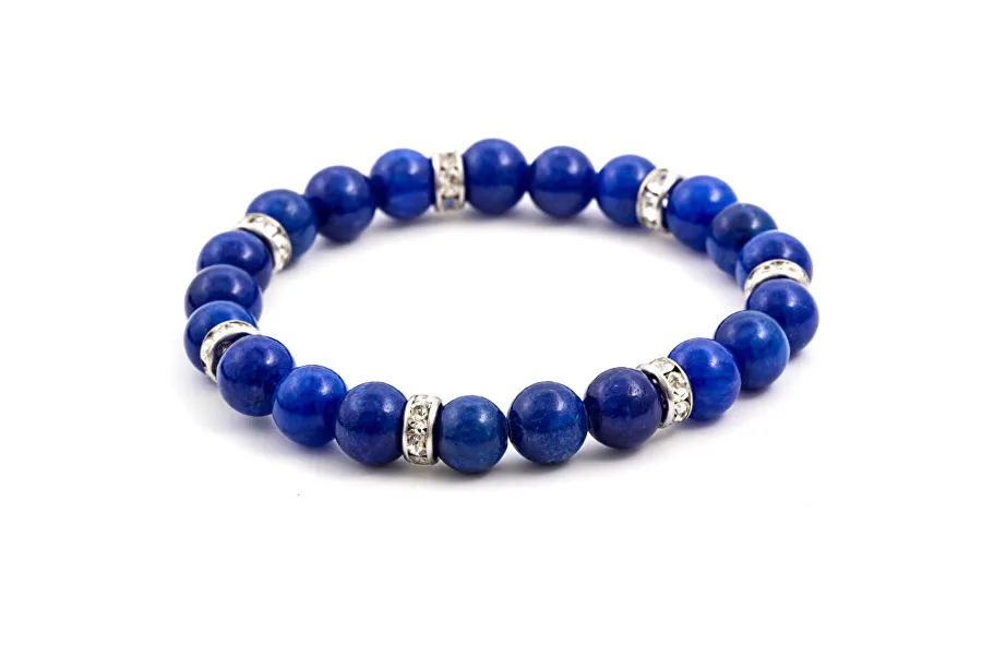 Blue jade bead bracelet MINK71 / 18