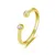 Gold-plated open ring with zircons AGG471-G