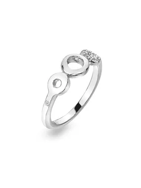 Elegant silver ring with a diamond Balance DR243