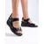 Comfortable black wedge sandals by Sergio Leone