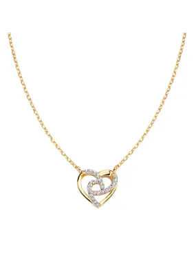 Romantic Gold Plated Love Heart Necklace CLHHGBZ