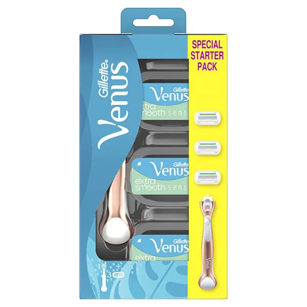 Venus Sensitiv e Rose Gold shaver + 3 heads