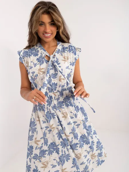 Women's white and blue dress with print