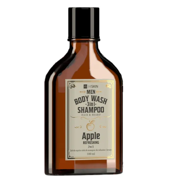 Men Whisky Body Wash and Shampoo for Hair and Beard 3in1 Apple 100ml