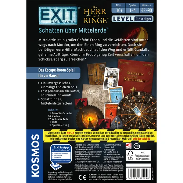 EXIT - The Game - Shadows over Middle-earth, party game