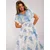 Women's white and blue dress with a print