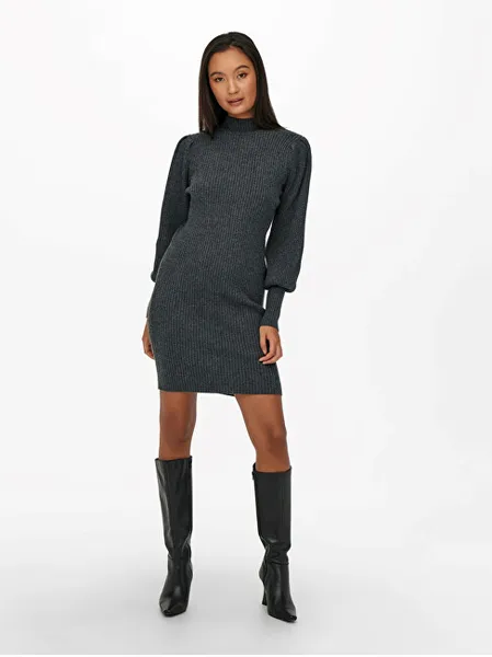 Women's dress ONLKATIA Comfort Fit 15232502 Dark Gray Melange
