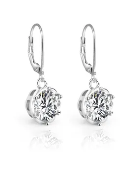 Distinctive silver earrings with zircons AGUC2624