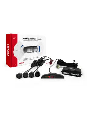 Set of LED reversing parking sensors 4 sensors black amio-01565