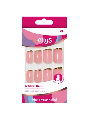 Artifical Nails artificial nails Square Golden Way 24 pcs