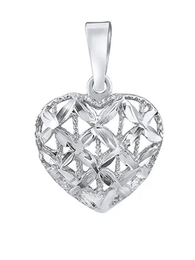 Romantic pendant in the shape of a heart made of white gold SILVEGOB15003GW