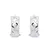 Stylish round silver earrings EA155W