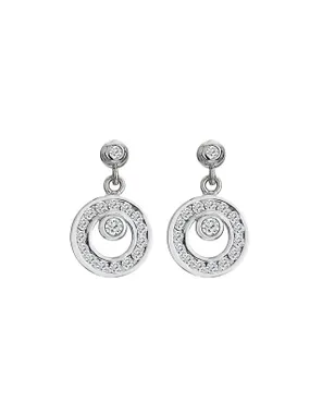 Beautiful silver earrings with diamonds and topaz Orbit DE744