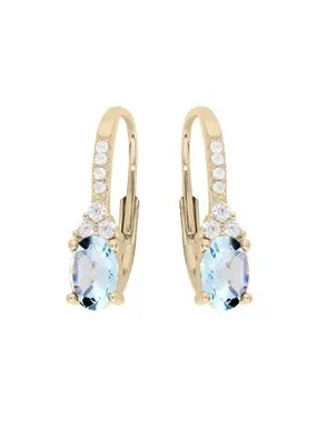 Beautiful Gold Plated Blue Topaz Earrings PO/SEC2747TZ