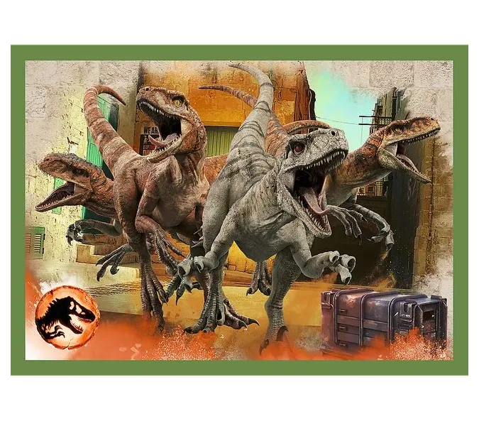 Puzzle 4w1 Groźne dinozaury Jurassic World