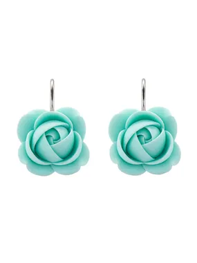 Menthol dangling earrings in the shape of flowers