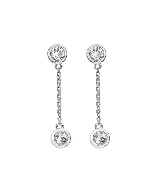 Decent Silver Dangle Earrings with Diamonds Tender DE750