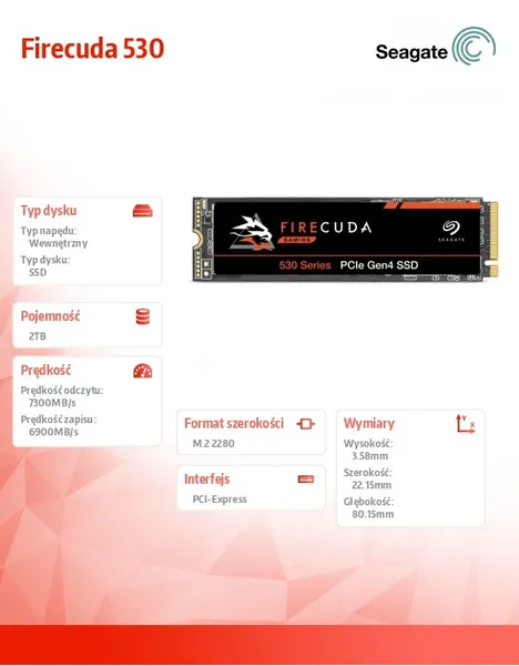 SSD drive Firecuda 530 2TB PCIe M.2