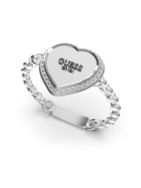 Imaginative Fine Heart Steel Ring JUBR01429JWRH