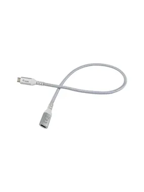 Aprīkojiet USB 3.2 Gen 2 C–C pagarinātāja kabeli, 0,5 m, M/F, 4K/60Hz, 10 Gbps, balts