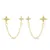 Stylish gold plated earrings with chain EA717Y