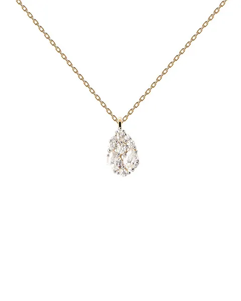 Sparkling Gold Plated Necklace Vanilla CO01-674-U (Chain, Pendant)