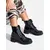 Black patent leather women's workers' boots