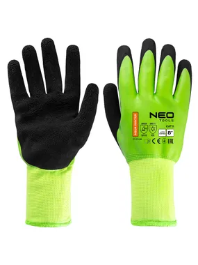 Insulated work gloves, latex-coated polyester (2 layers), 3241X, size 8