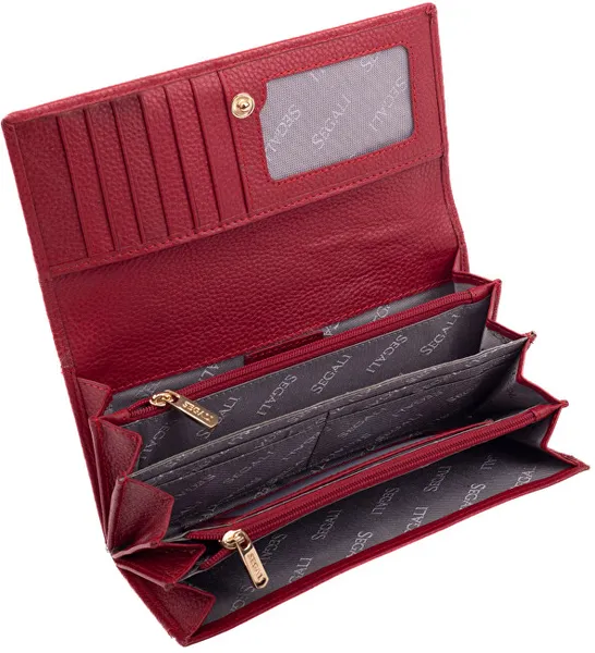 Women's leather wallet 50511 red