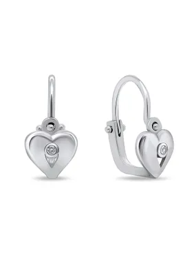 Charming girls' silver earrings heart EA183W