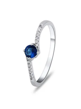 Fine silver engagement ring RI021W