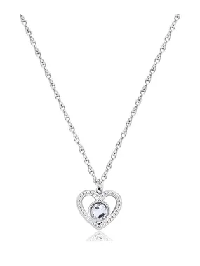 Delicate necklace Heart with Lucky Light crystal SKT35