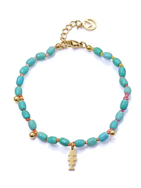 Gold-plated beaded bracelet for women Kiss 14168P01014