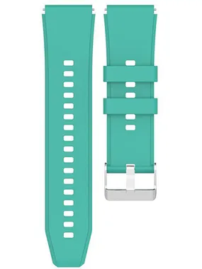 Silicone strap with silver clasp 22 mm - Turquoise