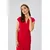 S359 Pencil dress with double neckline - red