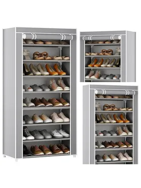 8-level stand for shoes Organizer wardrobe Gray dustproof cover