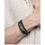 Triple men's black leather bracelet Magnum 14126P01000