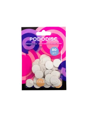 PodoDisc Pro Expert white replaceable covers S, gradation 80, 50 pcs.