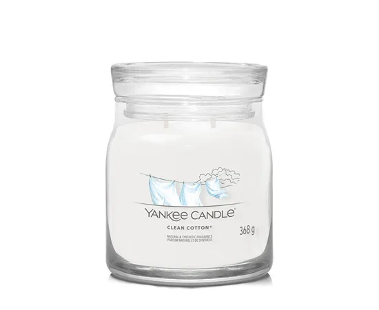 Aromatic candle Signature glass medium Clean Cotton 368 g