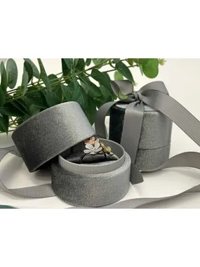 LTR-3/P/A3 Gray Ribbon Ring Gift Box