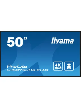 iiyama LH5075UHS-B1AG apzīmējumu displejs Digitālo signālu plakans panelis 125,7 cm (49,5 collas) LCD Wi-Fi 500 cd/m² 4K Ultra HD melns Iebūvēts procesors Android 11 24/7
